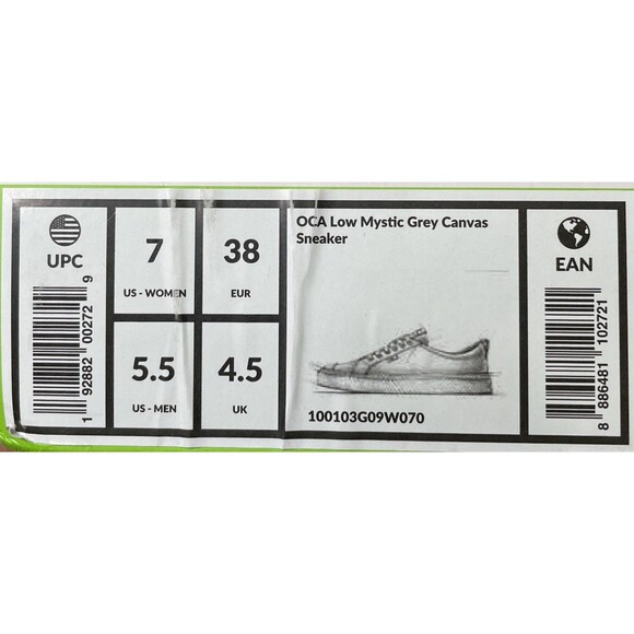 Cariuma OCA Low Mystic Grey Taupe Canvas Sneaker Women US 7 Organic NIB - Picture 10 of 11